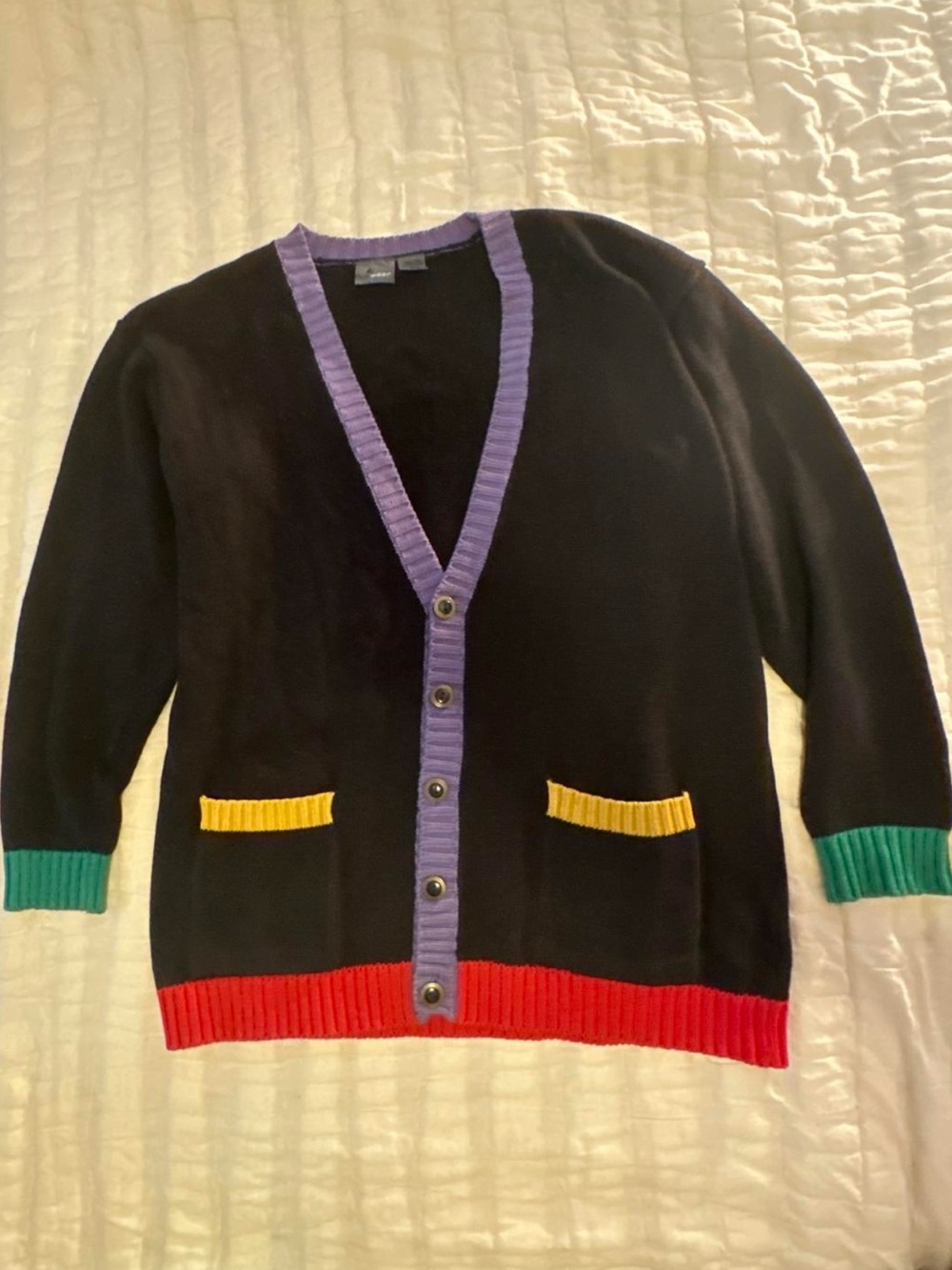 Vintage Liz Sport Colorblock Cardigan